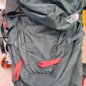 The North Face Terra 55L Blue Grey OptiFit Hiking Travel Backpack